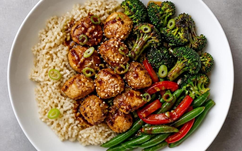 Air Fryer Ginger-Scallion Chicken Bowls recipe photo