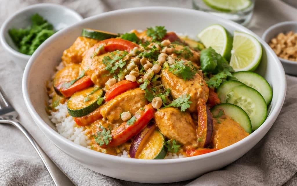 Photo of Air Fryer Thai-Inspired Coconut Curry Chicken Bowls