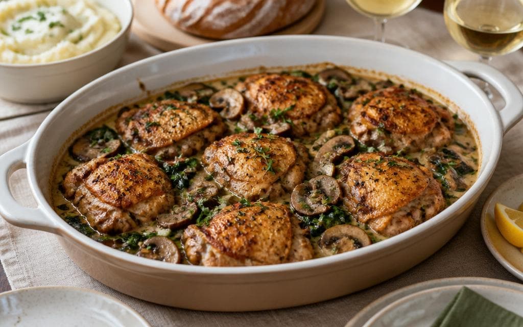 Creamy Dijon Chicken and Mushrooms recipe photo